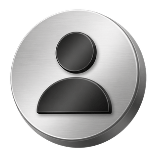 Dreidimensionales Benutzer-Avatar-Symbol in Silber als Dekorelement auf der FAQ-Seite